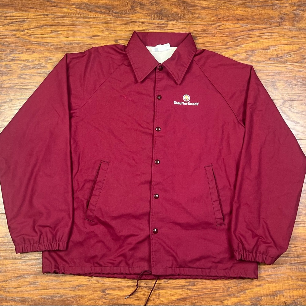 vintage stauffer seeds k brand jacket USA MADE snap